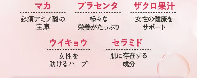 マカ プラセンタ ツバメ巣 ウイキョウ セラミド