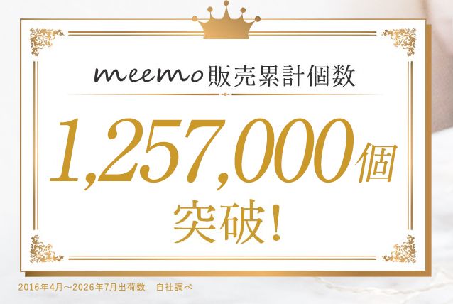 meemo累計販売個数1,257,000個突破!